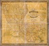 Louisiana 1853 State Map with Landowner Names 43x46